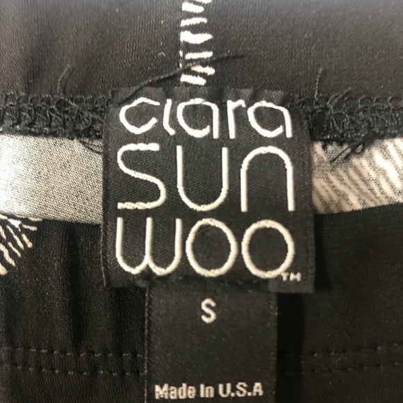 Clara Sun Woo Black White Pull On Pants Size S - Picture 3 of 5